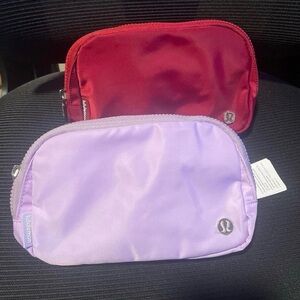 lululemon athletica Wine Red and Lavender everywhere belt Bag Set